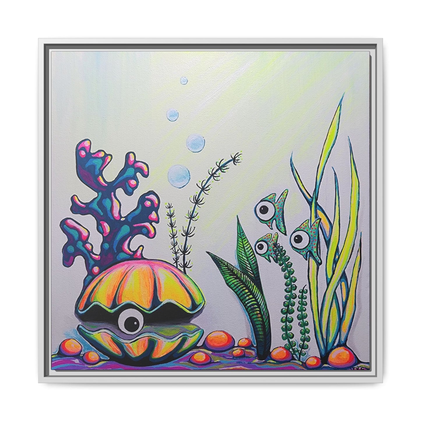 Framed Cyclops Clam Canvas Print