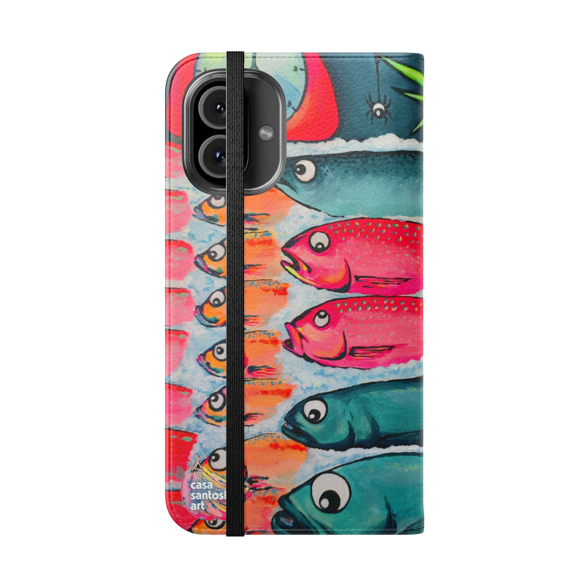 Neon Cabo Fish Market Flip Phone Case – Wallet Cover with Card Slots