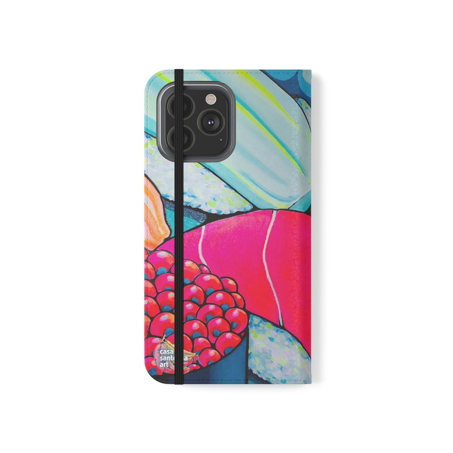 Étui portefeuille pour téléphone à clapet Neon Sushi avec porte-cartes