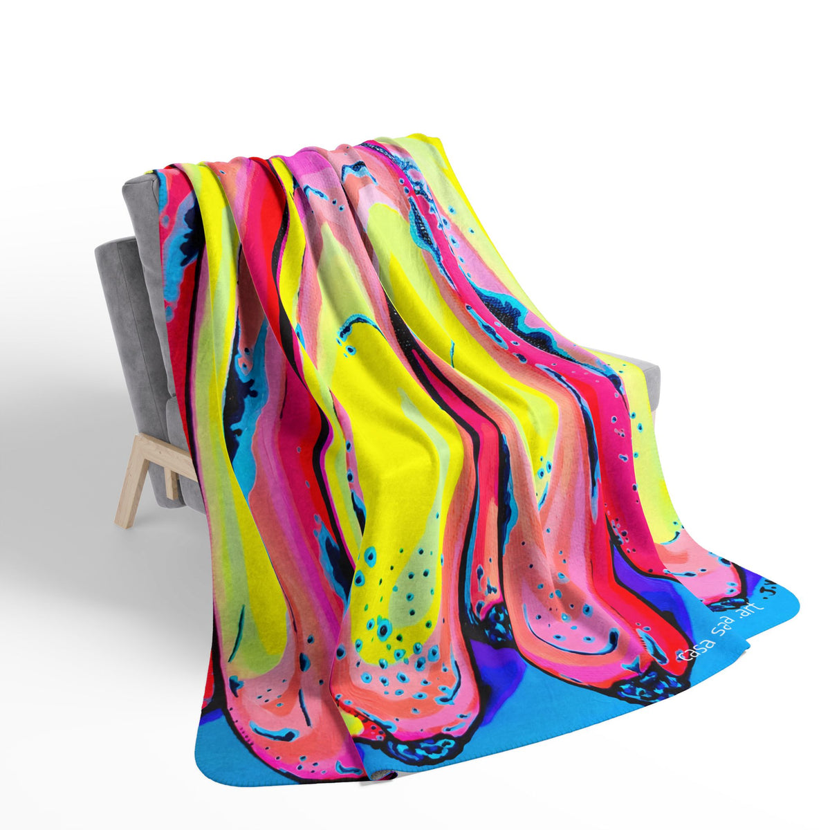 Neon Fat Bananas Fleece Sherpa Blanket