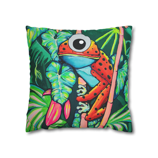 Cyclops Red Frog Pillowcase for Throw Pillow, Cover Only