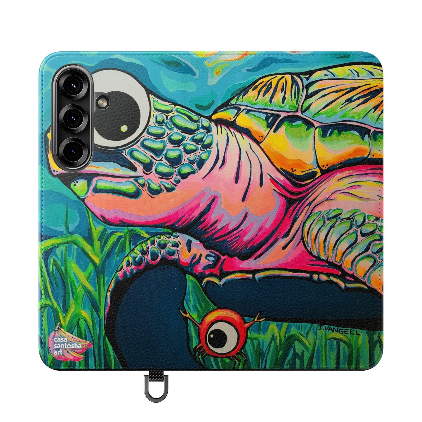 Cyclops Turtle Flip Phone Case – Wallet Cover with Card Slots