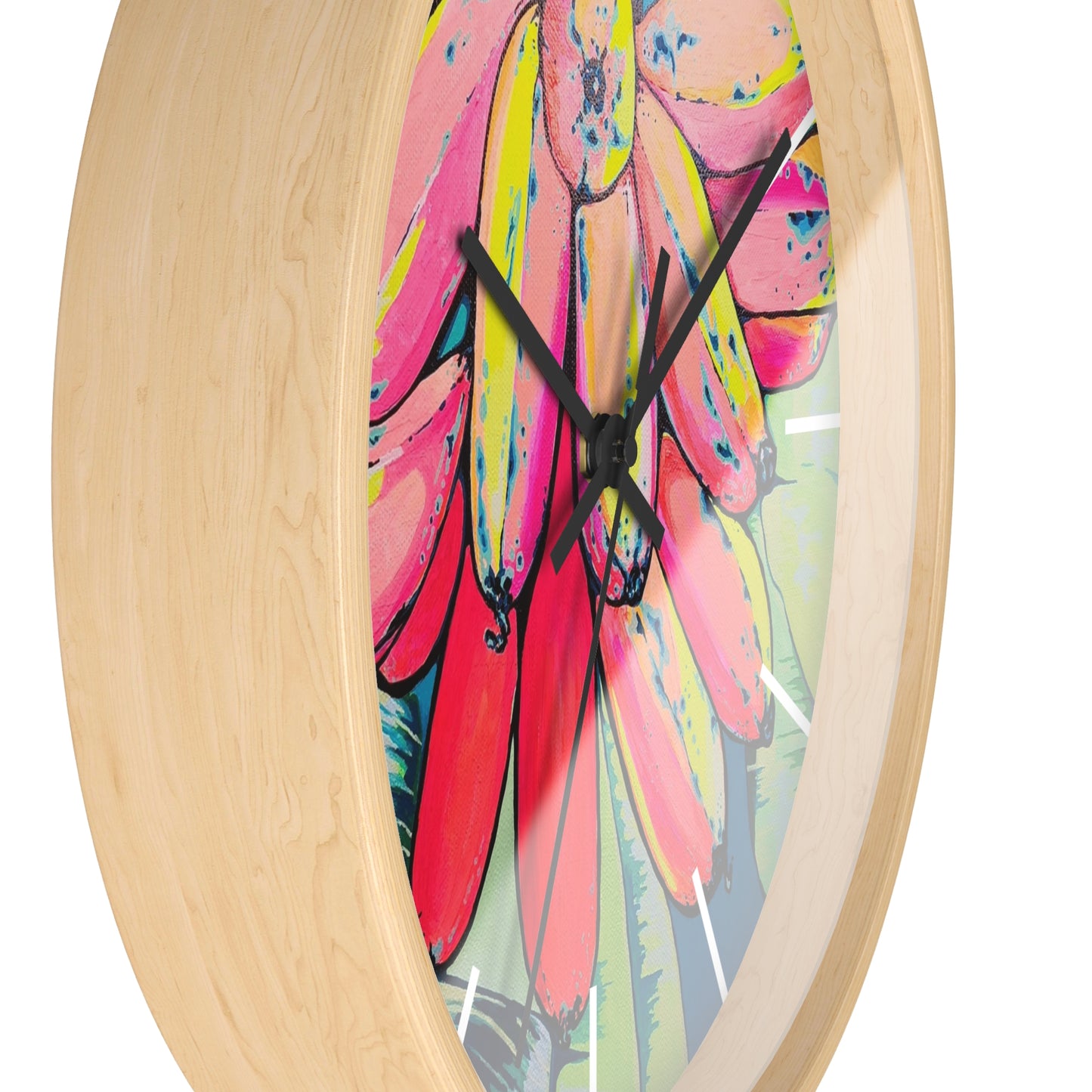 Neon Primitivo Bananas Pop Art Wall Clock