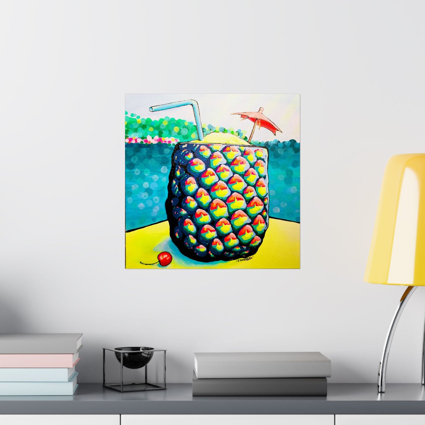 Neon Piña Colada Giclée Art Poster