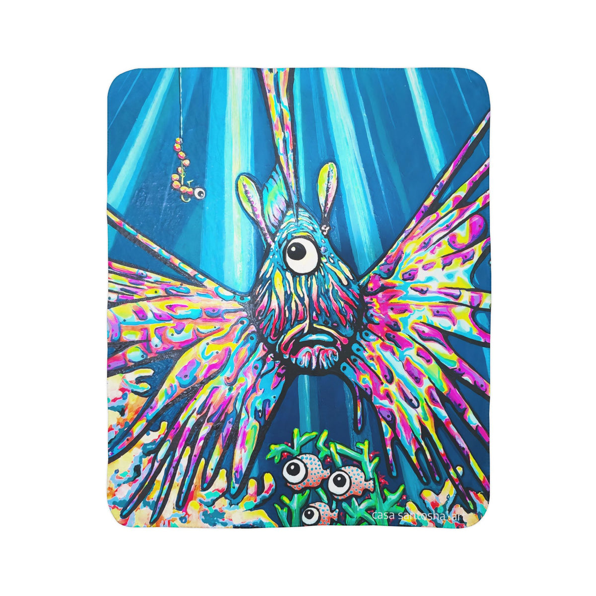 Cyclops Lionfish Fleece Sherpa Blanket