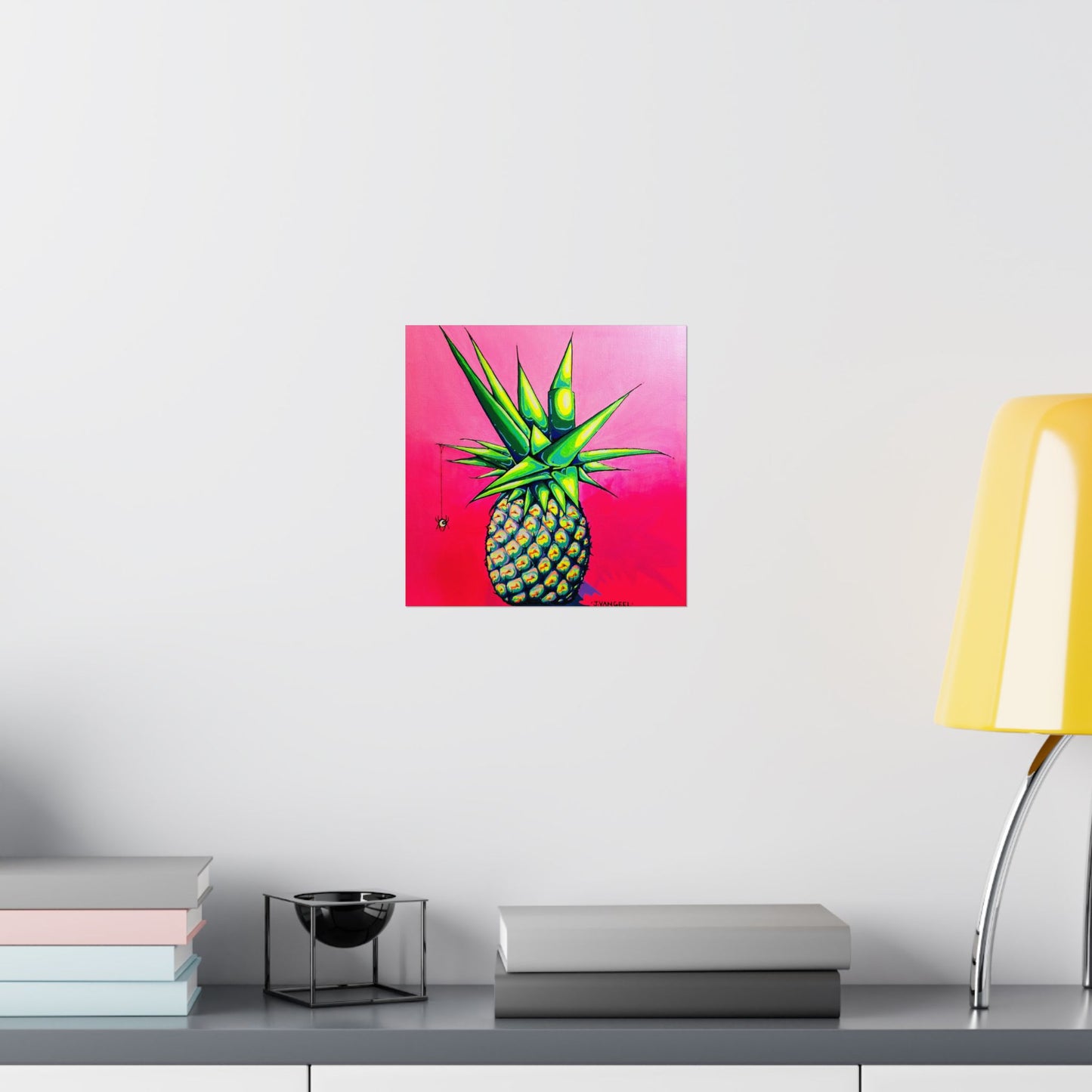 Neon Pineapple Giclée Art Poster