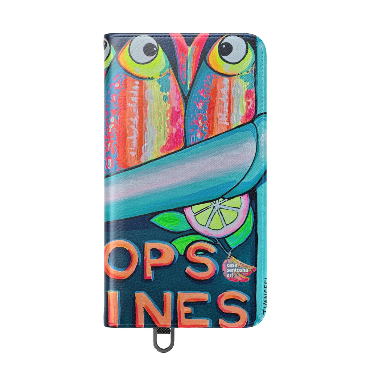Neon Sardines Flip Phone Case – Wallet Cover with Card Slots