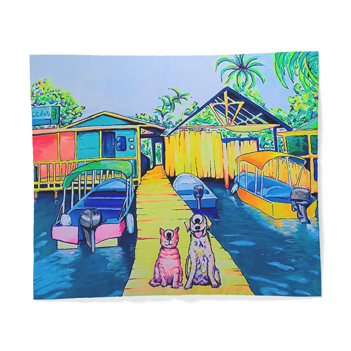 Cyclops Cat and Dog in Bocas Duvet Cover