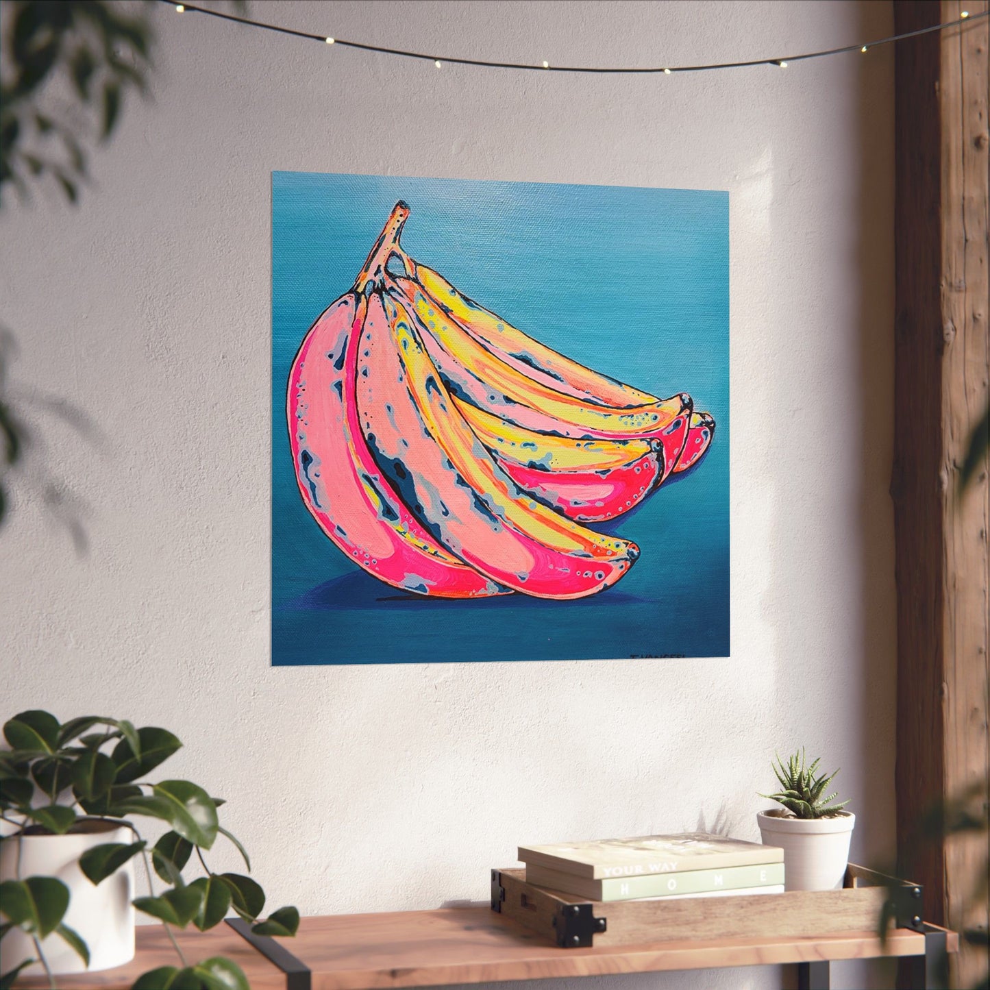 Neon Bananas Giclée Art Poster