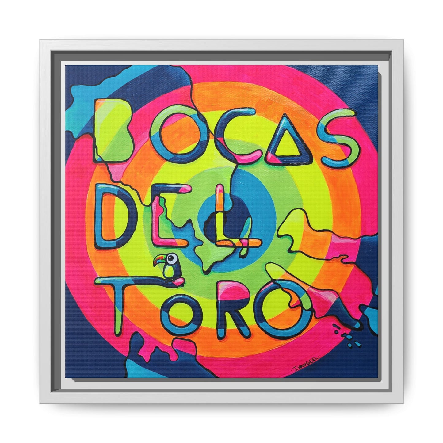 Framed Bocas Del Toro Islands Canvas Print