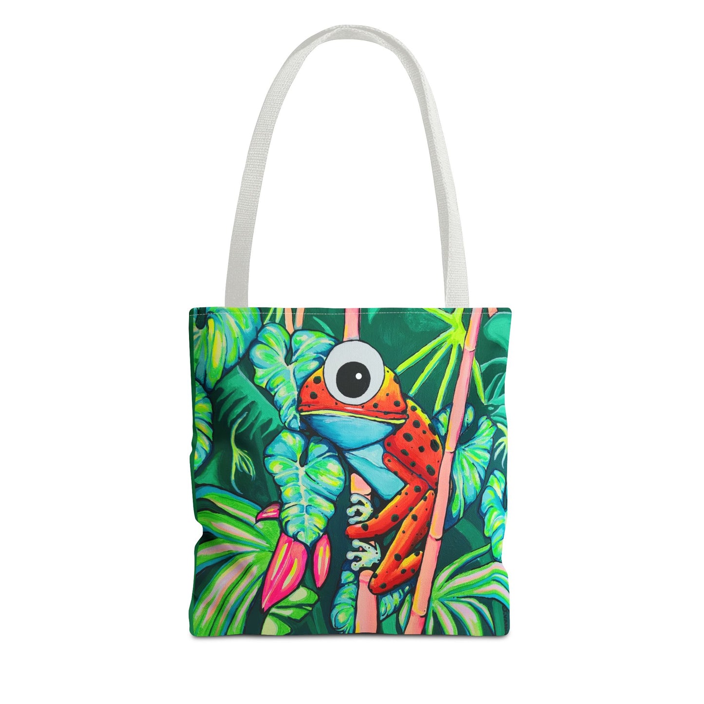 Premium Cyclops Red Frog Tote Bag, Original Artist Design, Reusable Shopping Tote, Eco-Friendly