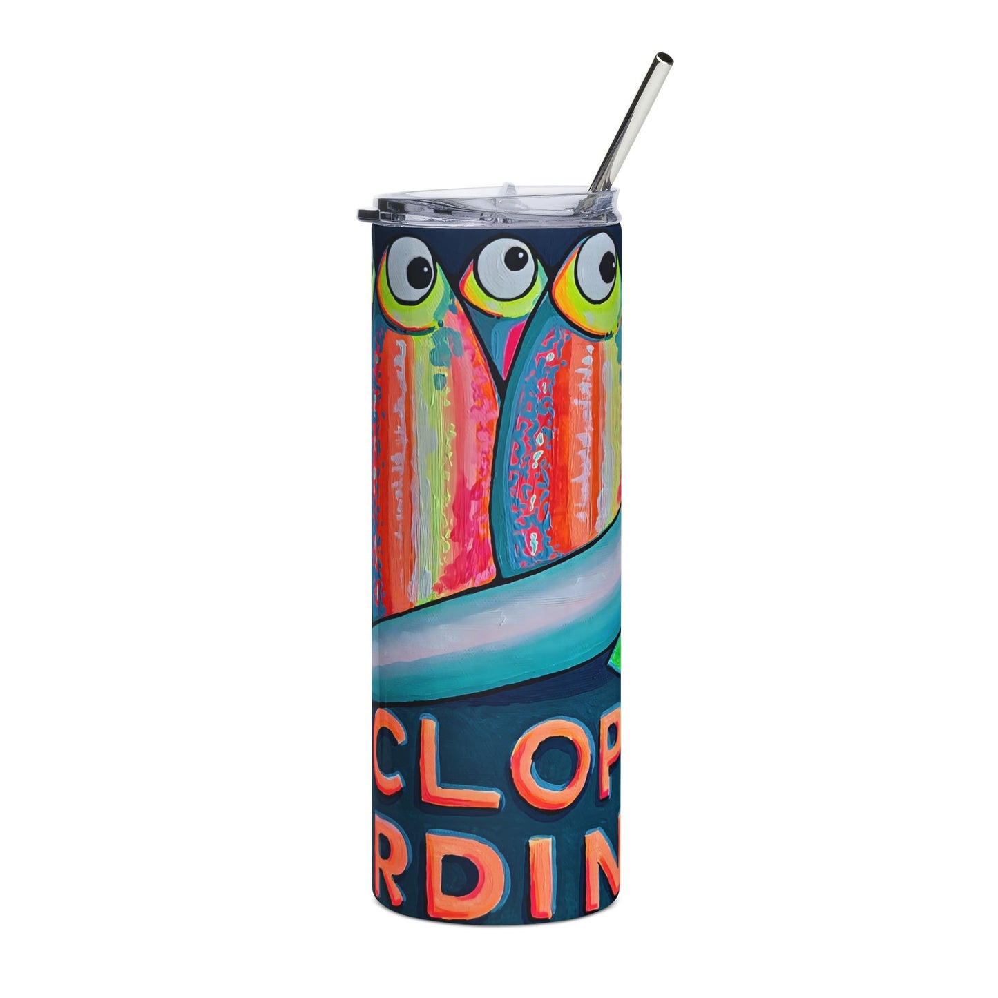 Neon Sardines Stainless Steel Tumbler, 20oz | Fun Travel Mug, Eco-Friendly