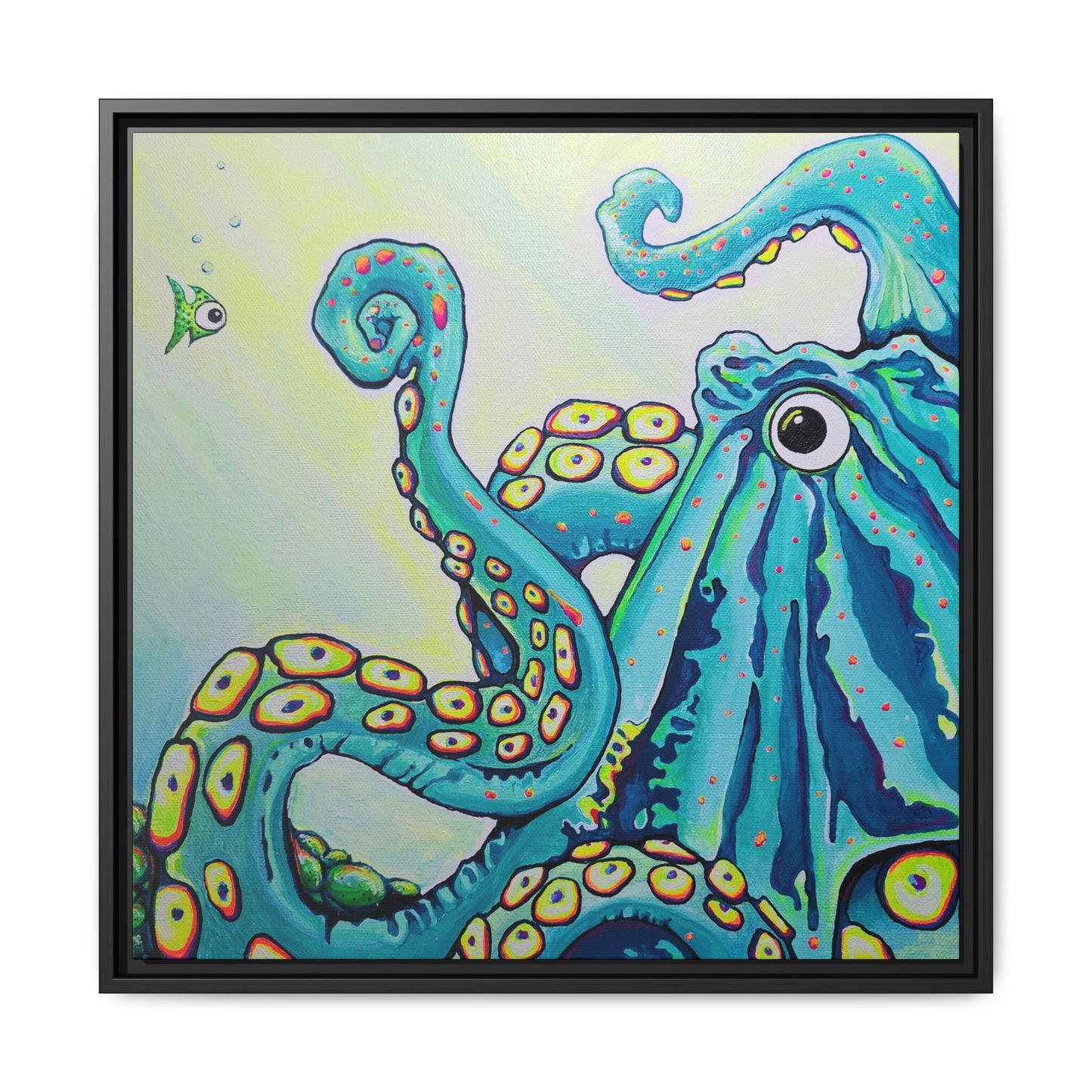 Framed Cyclops Octopus Canvas Print