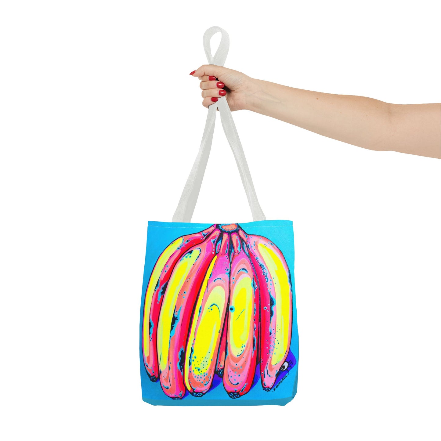 Premium Neon Fat Bananas Tote Bag, Original Artist Design, Reusable Shopping Tote, Eco-Friendly