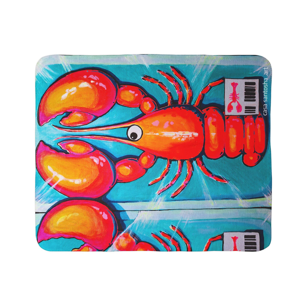 Neon Lobster Fleece Sherpa Blanket