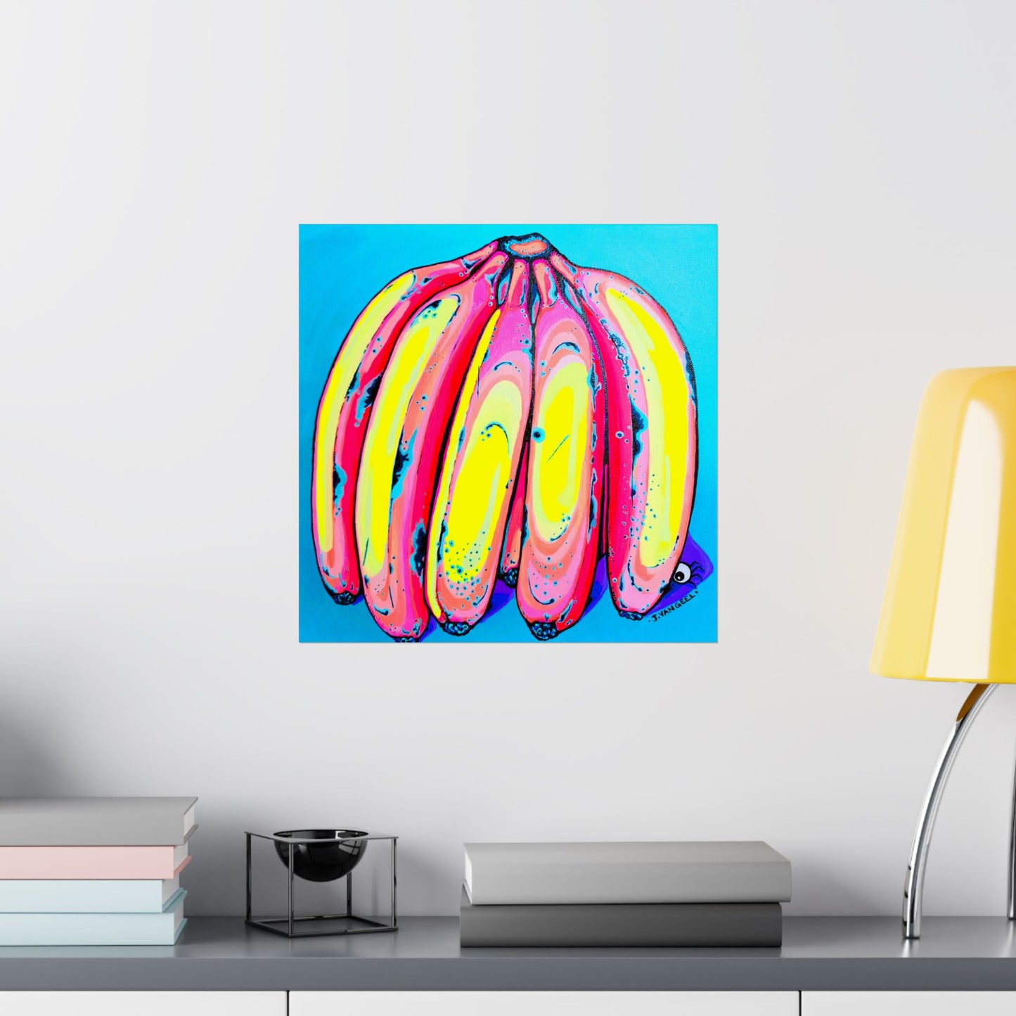 Neon Fat Bananas Giclée Art Poster