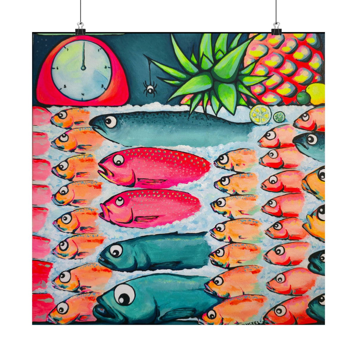 Neon Cabo Fish Market Giclée Art Poster