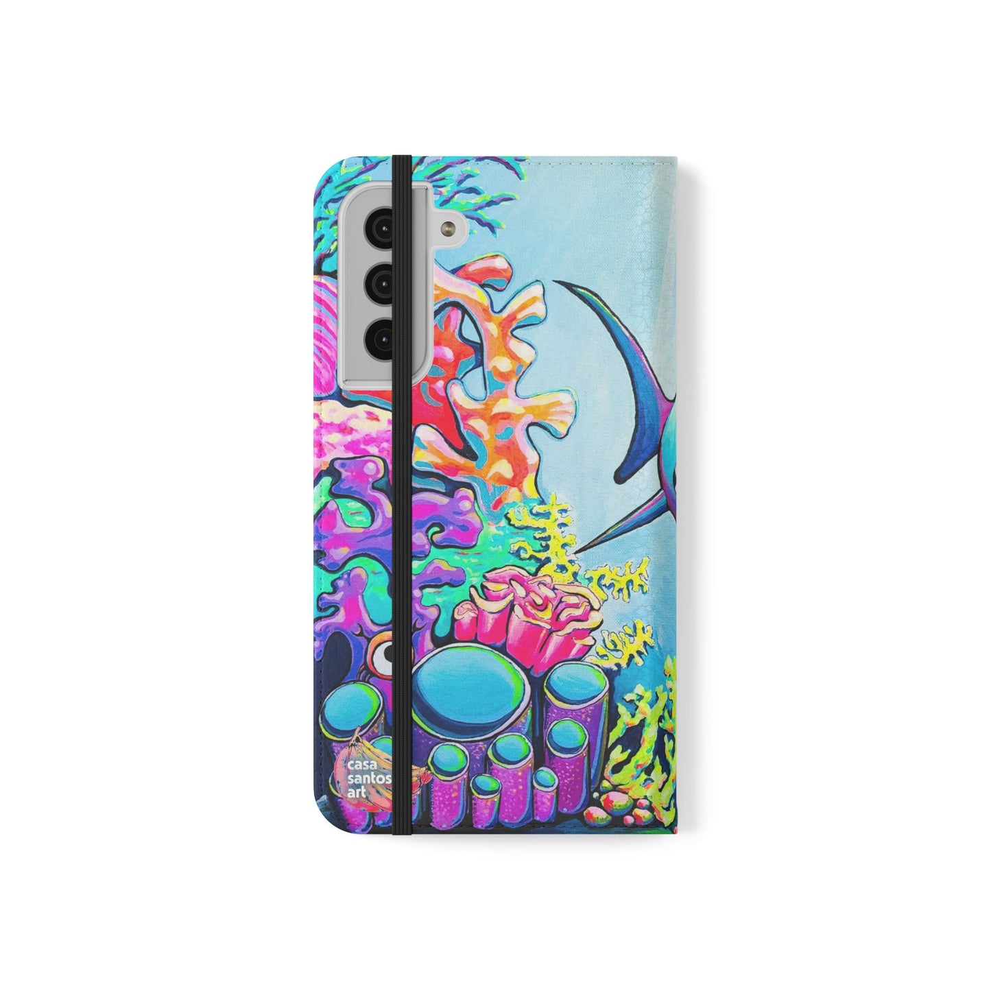 Cyclops Shark Flip Phone Case – Wallet Cover with Card Slots