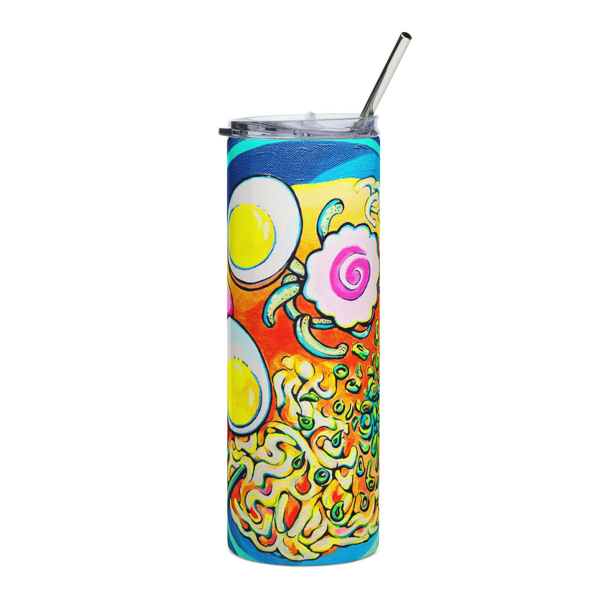 Vaso Térmico de Acero Inoxidable Neon Ramen, 590 ml | Taza de Viaje Divertida, Ecológica