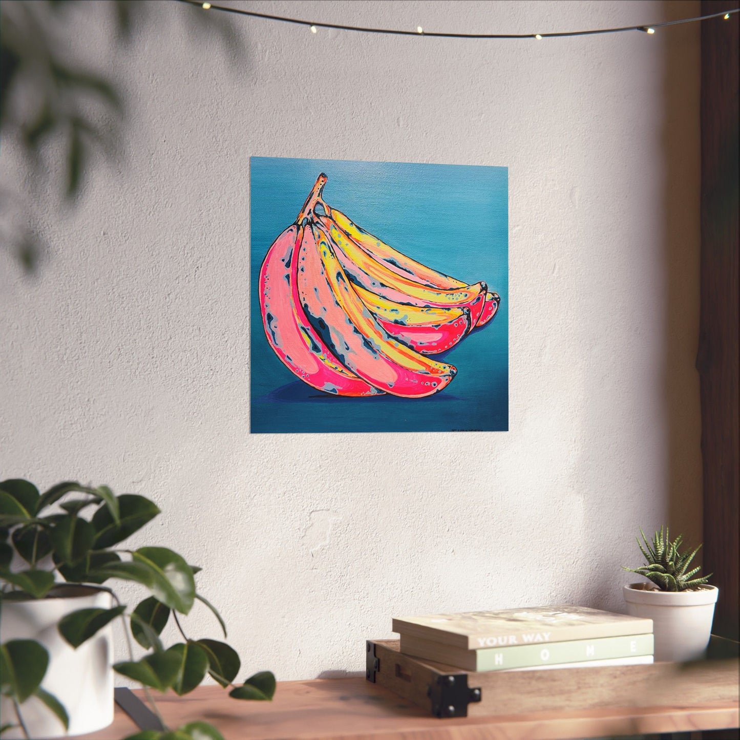 Neon Bananas Giclée Art Poster