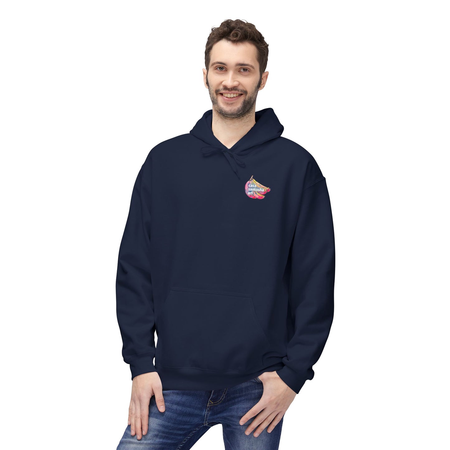 Sweat à capuche doux unisexe néon motif sushis
