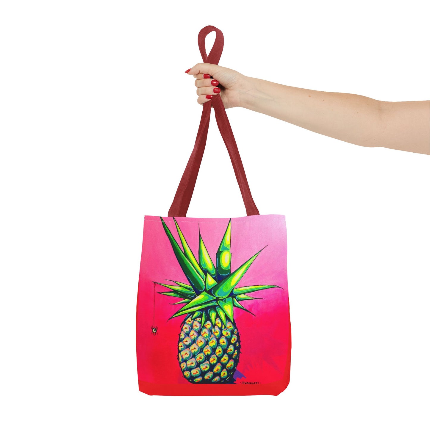 Premium Neon Pineapple Tote Bag, Original Artist Design, Reusable Shopping Tote, Eco-Friendly