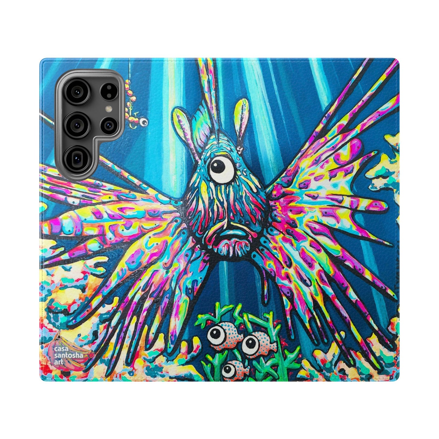 Cyclops Lionfish Flip Phone Case – Wallet Cover with Card Slots