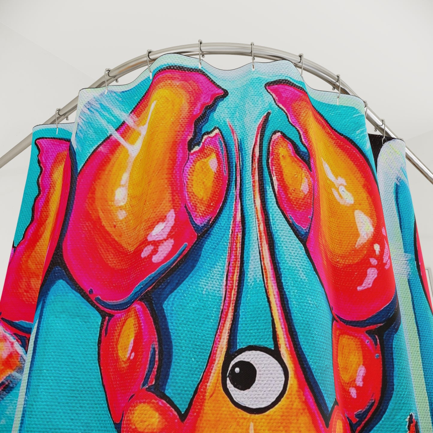 Neon Lobster Pop Art Shower Curtain