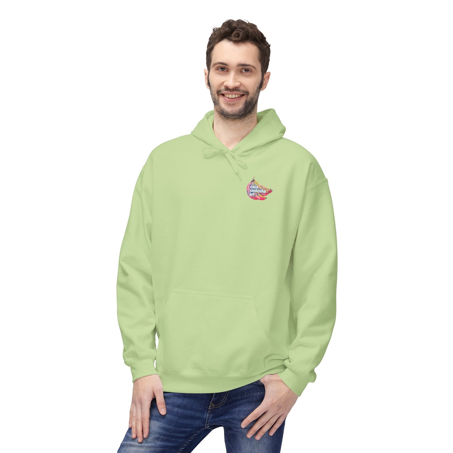 Sweat à capuche doux unisexe néon motif sushis