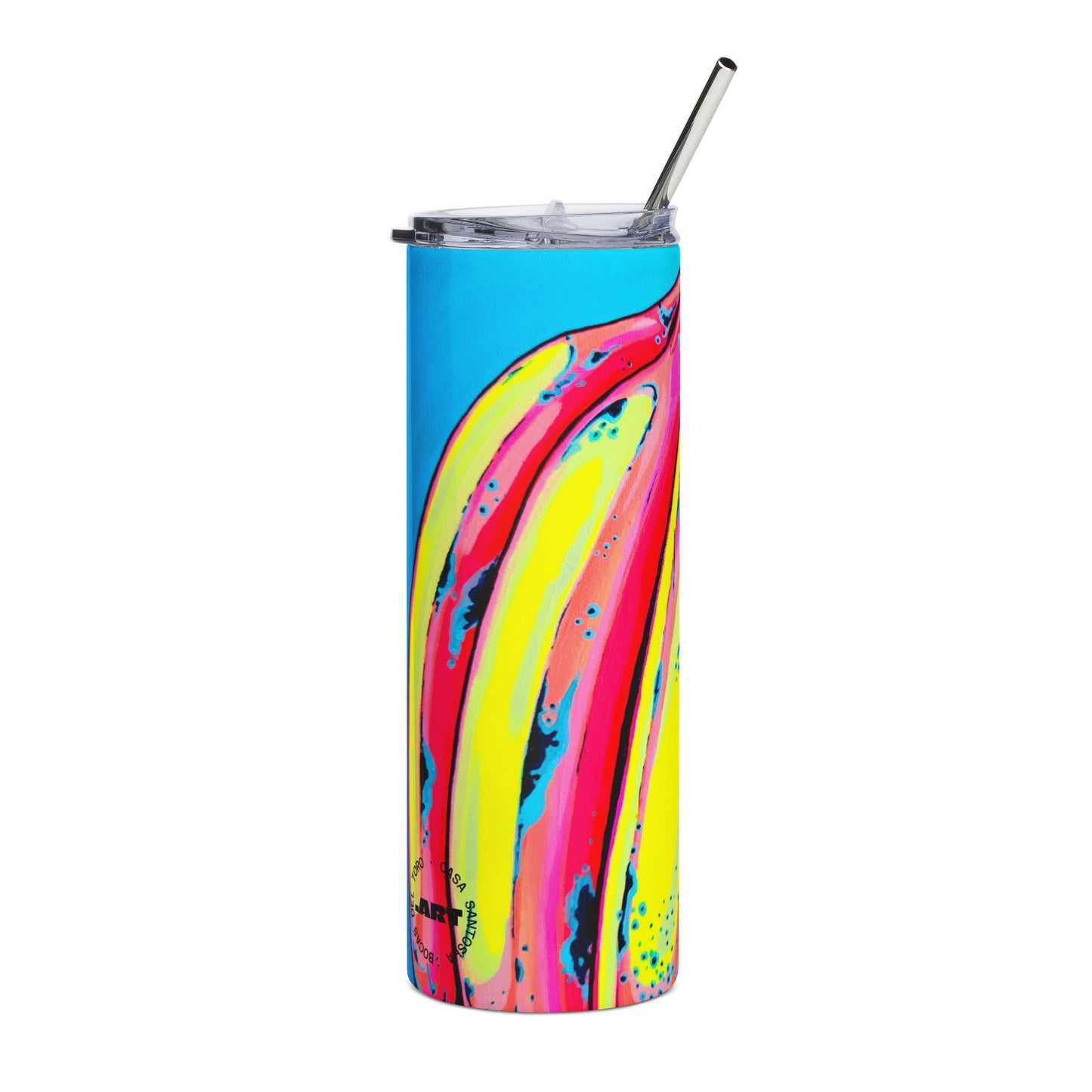 Neon Fat Bananas Stainless Steel Tumbler, 20oz | Fun Travel Mug, Eco-Friendly
