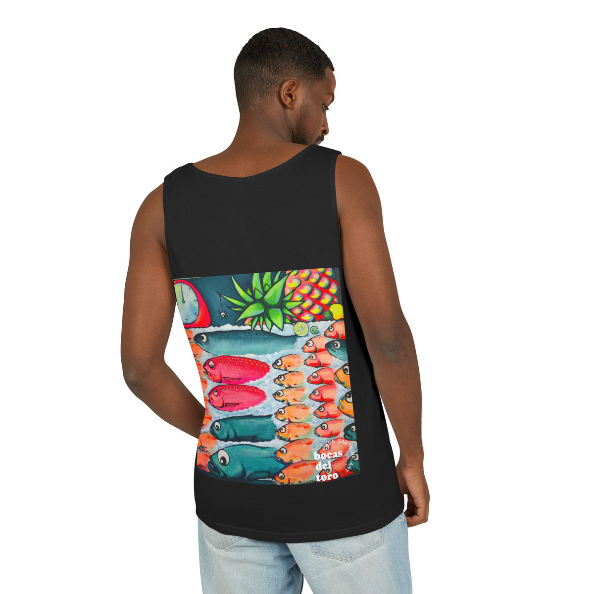 Unisex Neon Cabo Fish Market Tank Top