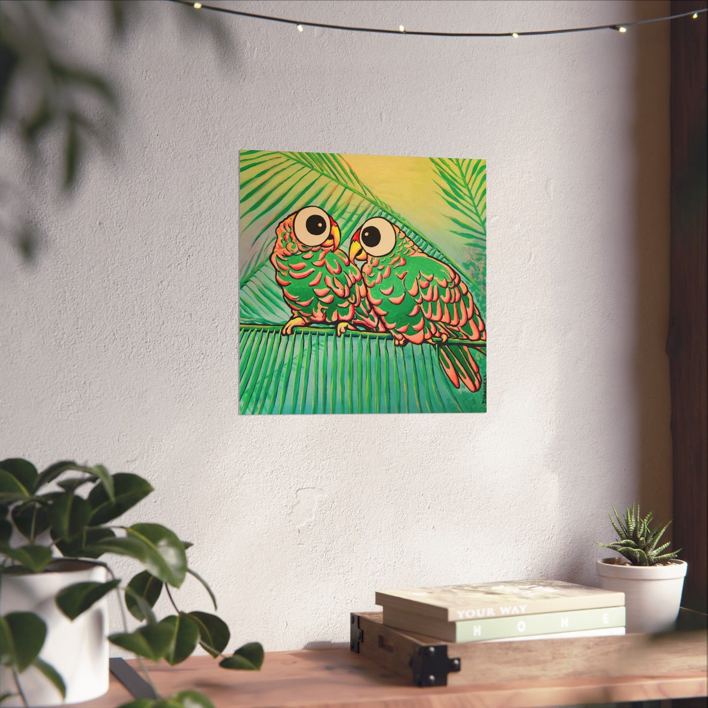 Chatty Cyclops Parrots Giclée Art Poster