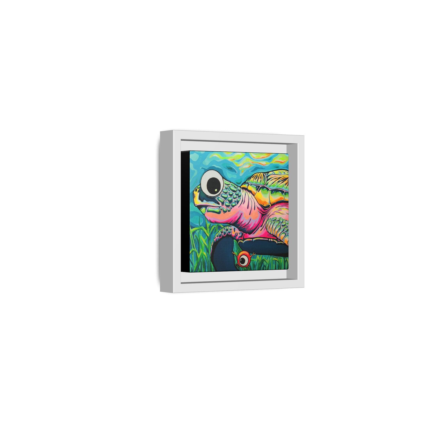 Framed Cyclops Turtle Canvas Print