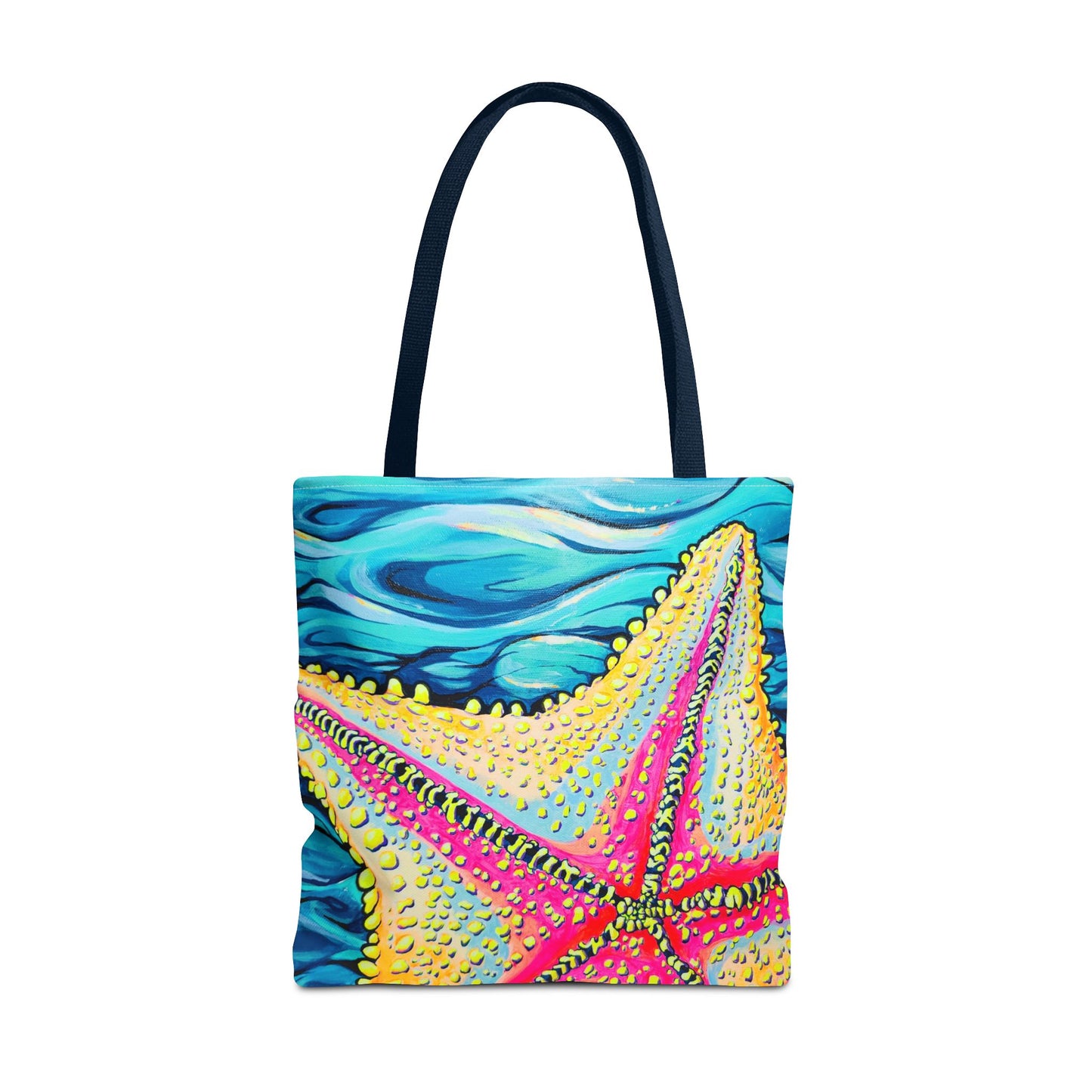 Premium Starfish Beach Bocas Tote Bag, Original Artist Design, Reusable Shopping Tote, Eco-Friendly