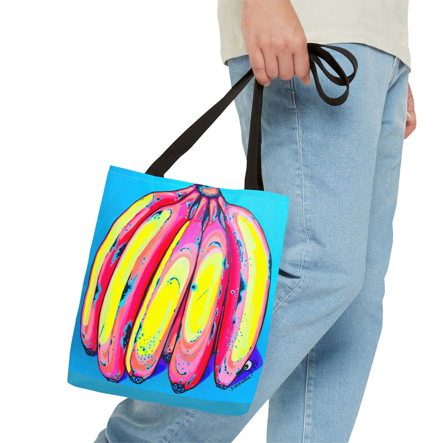 Premium Neon Fat Bananas Tote Bag, Original Artist Design, Reusable Shopping Tote, Eco-Friendly