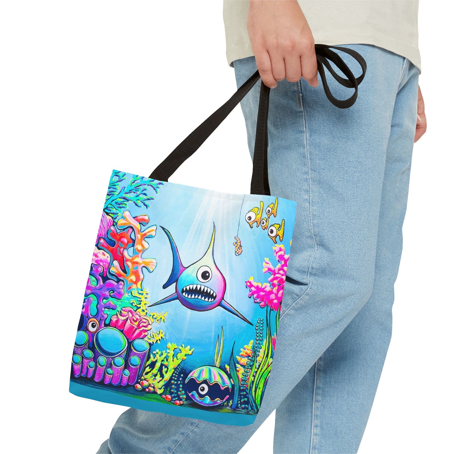 Premium Cyclops Shark Tote Bag, Original Artist Design, Reusable Shopping Tote,  Eco-Friendly