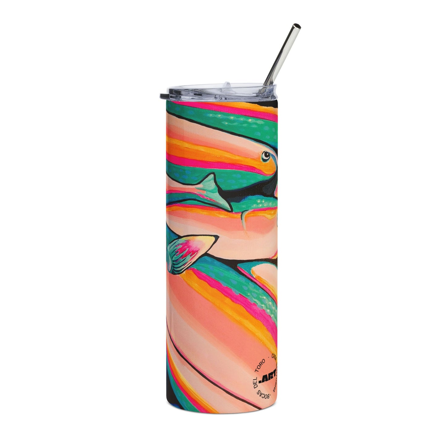 Neon Fish Stainless Steel Tumbler, 20oz | Fun Travel Mug, Eco-Friendly
