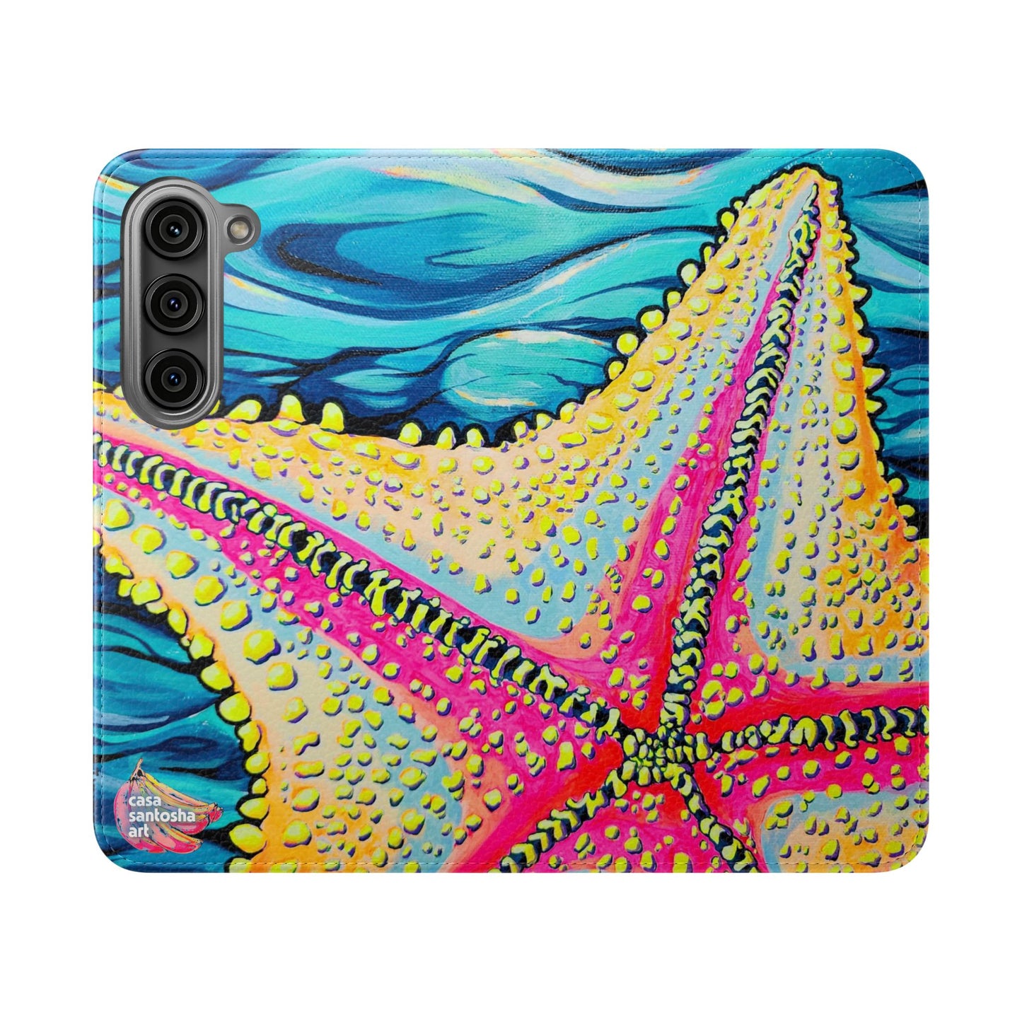 Starfish Beach Bocas Flip Phone Case – Wallet Cover with Card Slots