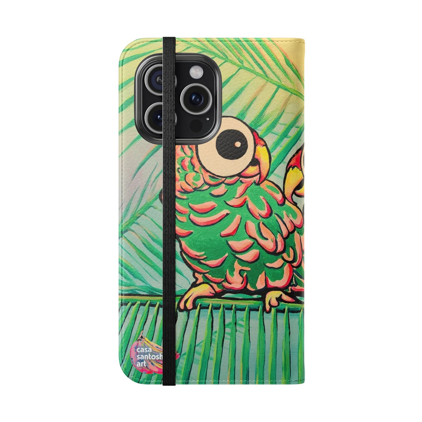 Chatty Cyclops Parrots Flip Phone Case – Wallet Cover with Card Slots