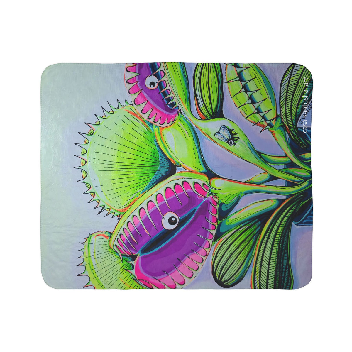 Cyclops Venus Fly Trap Fleece Sherpa Blanket