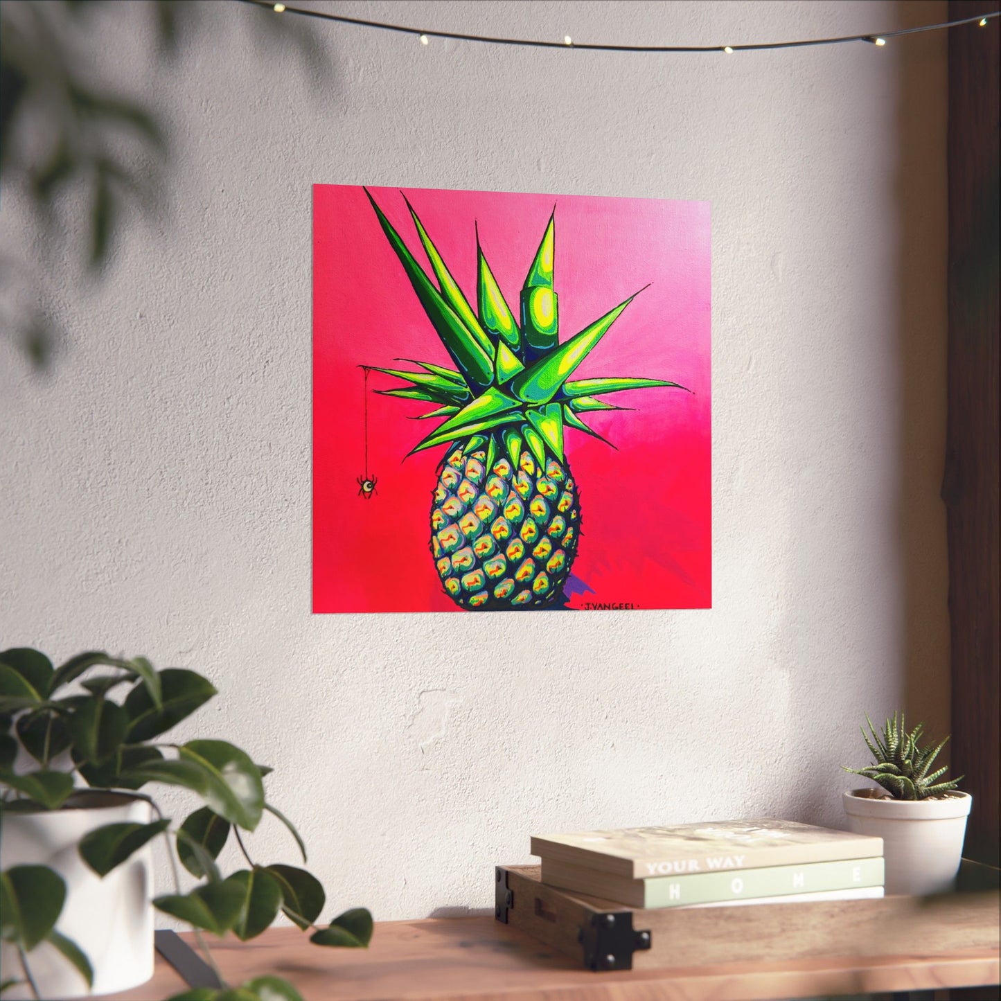 Neon Pineapple Giclée Art Poster