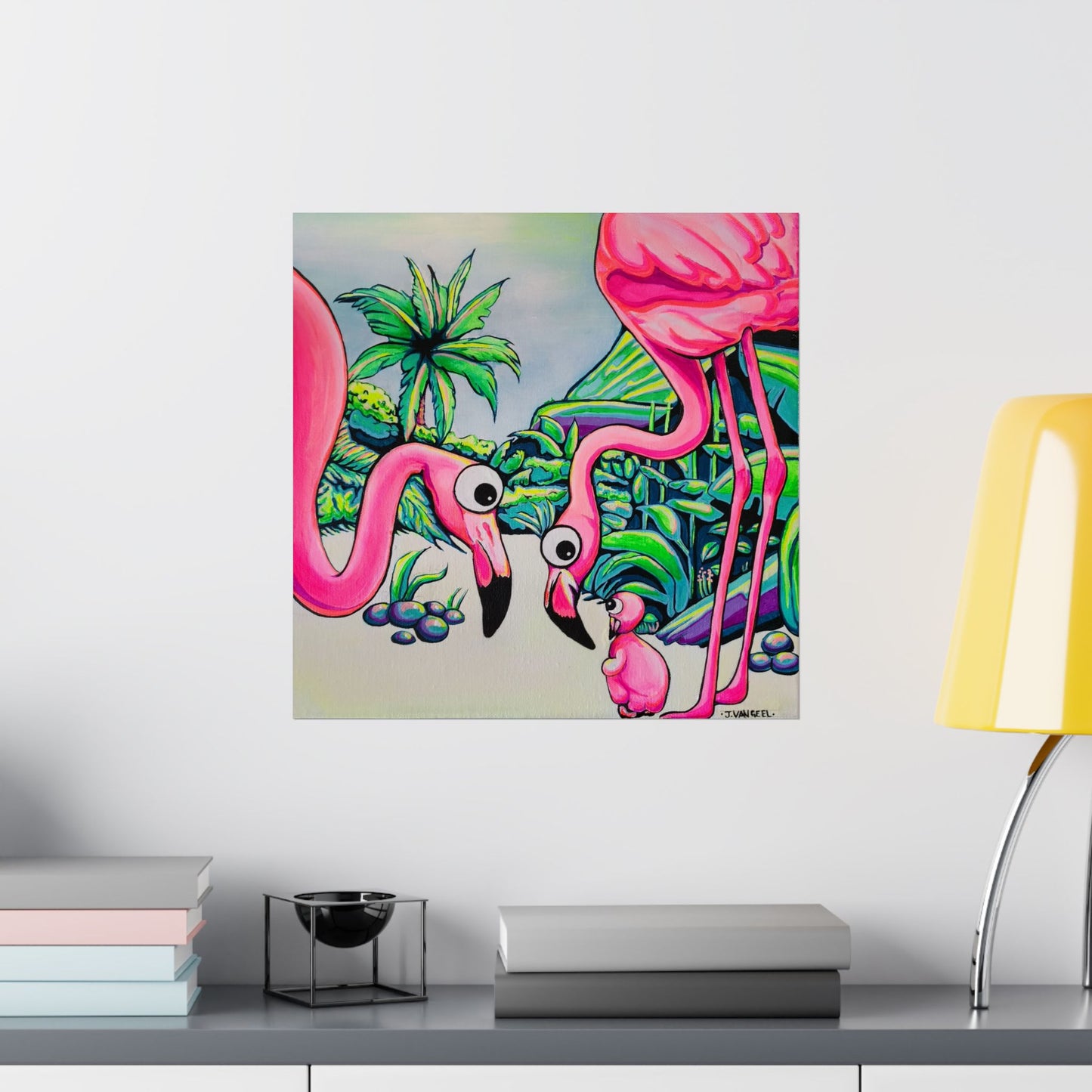 Cyclops Flamingo Family Giclée Art Poster