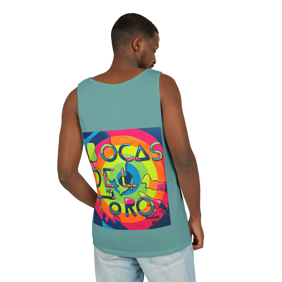 Unisex Bocas Del Toro Islands Tank Top - neon pop art by Casa Santosha Art
