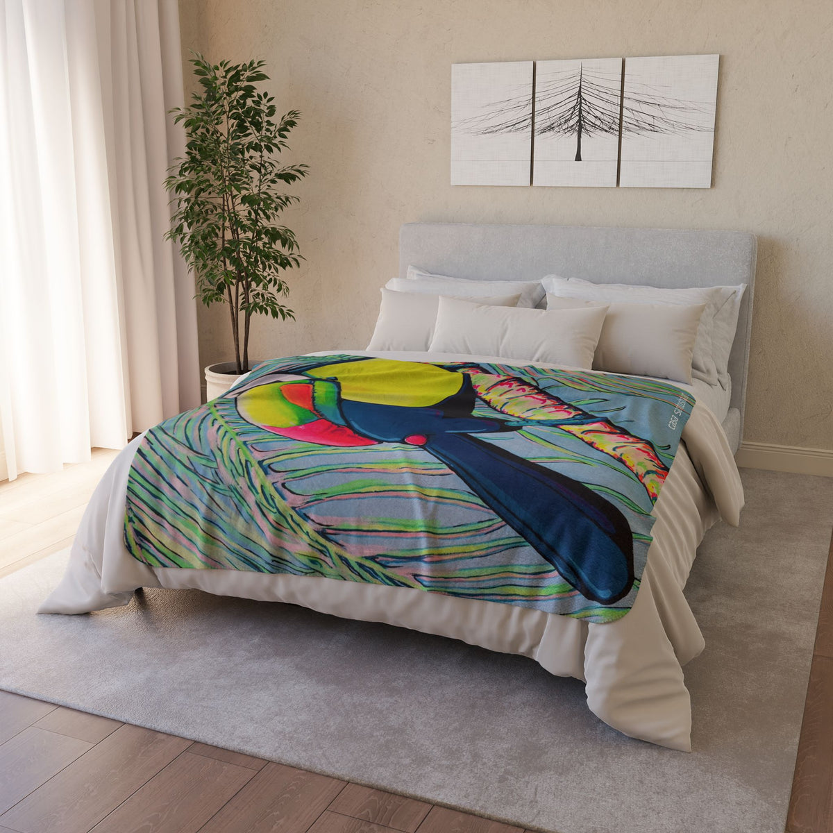 Cyclops Toucan Fleece Sherpa Blanket