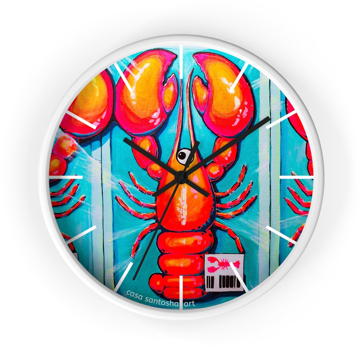 Fresh Neon Lobster Pop Art Wall Clock