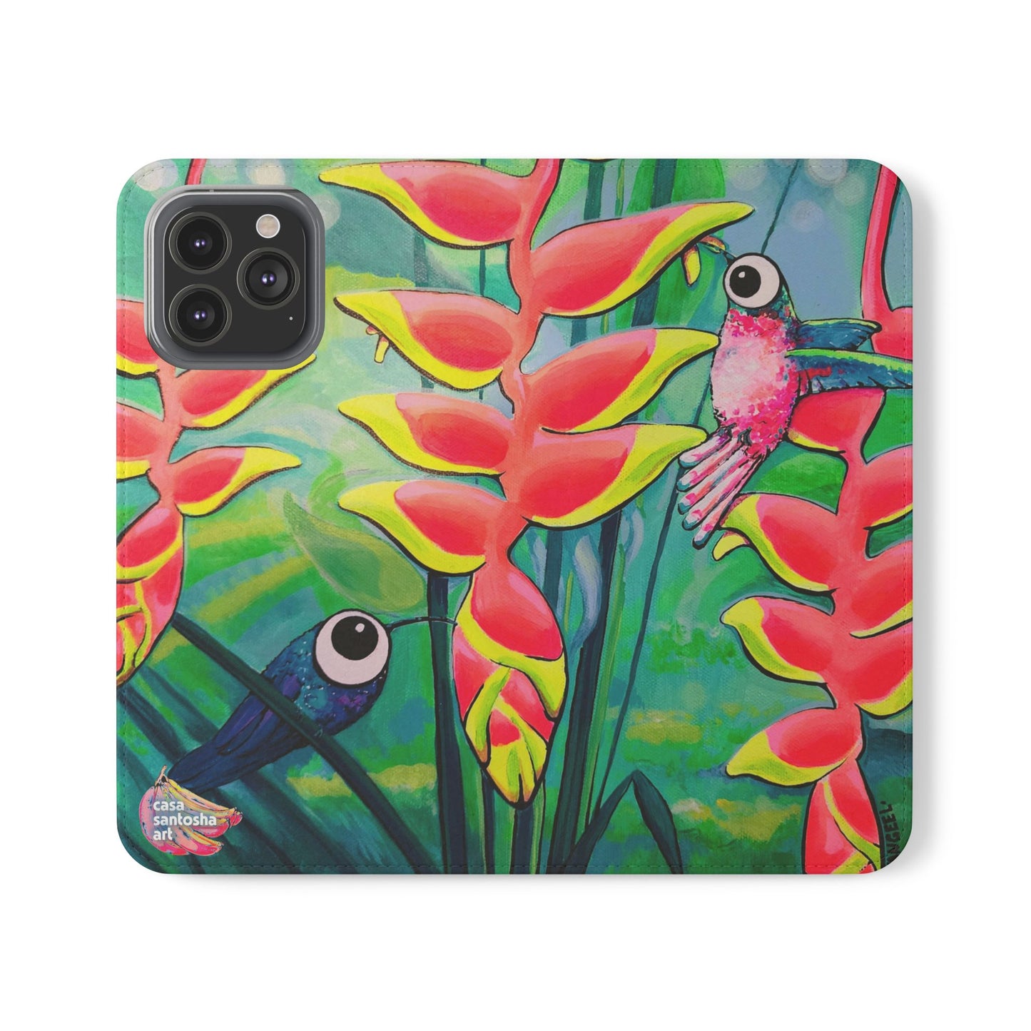 Cyclops Hummingbirds Flip Phone Case – Wallet Cover with Card Slots