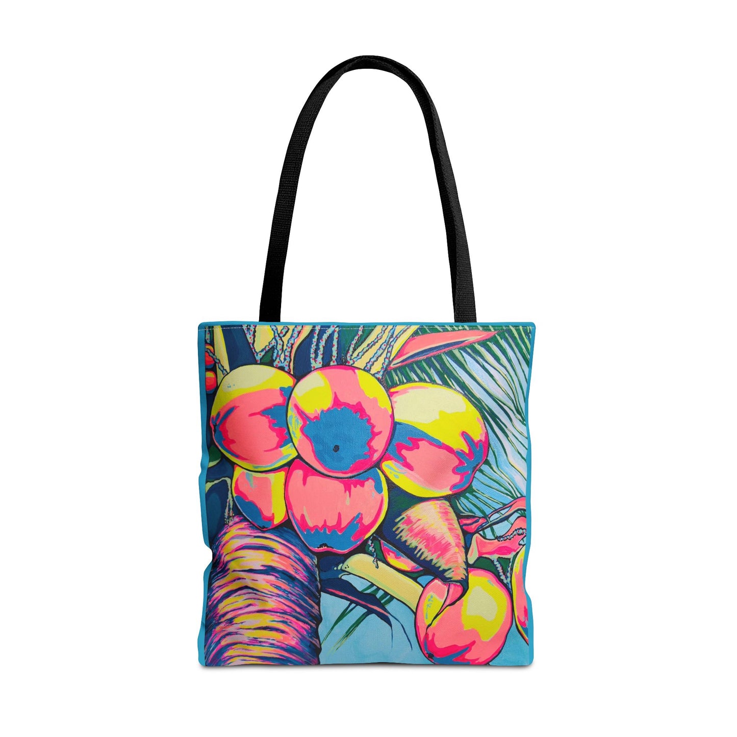 Premium Neon Coconuts Tote Bag, Original Artist Design, Reusable Shopping Tote, Eco-Friendly