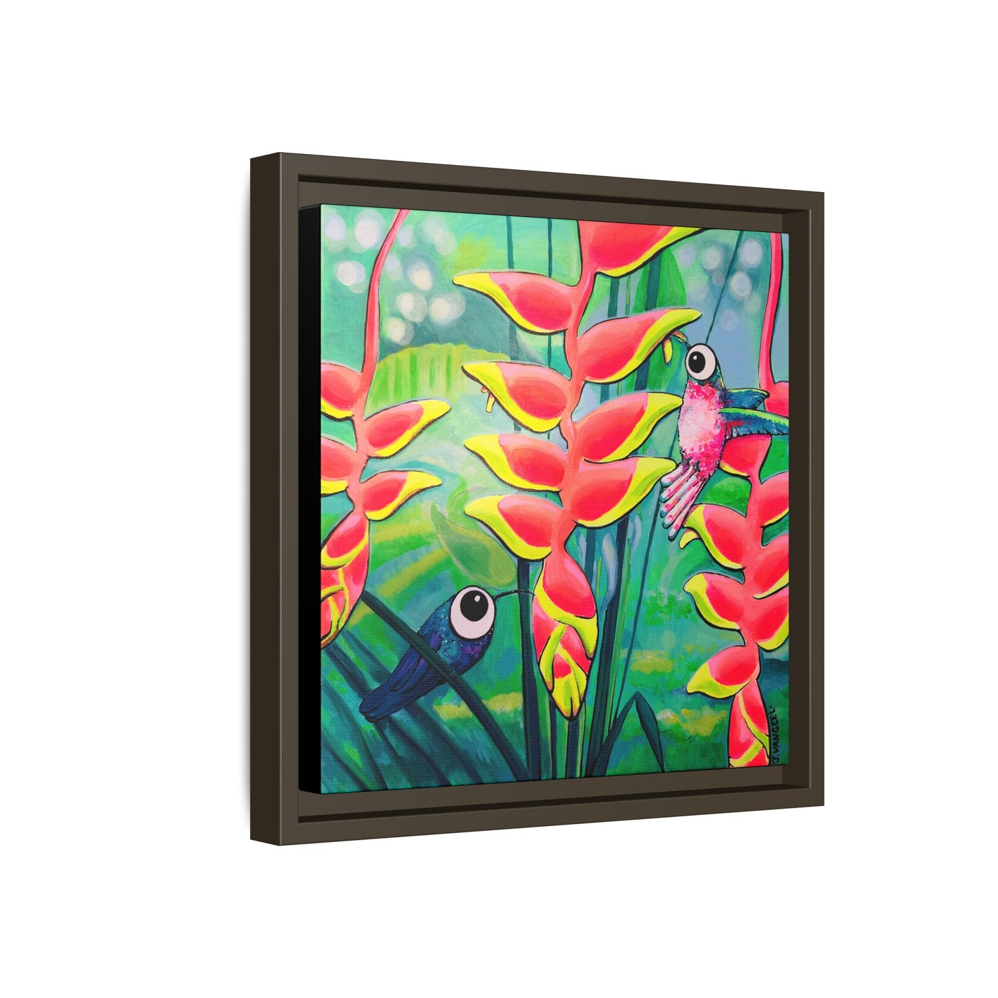 Framed Cyclops Hummingbirds Canvas Print