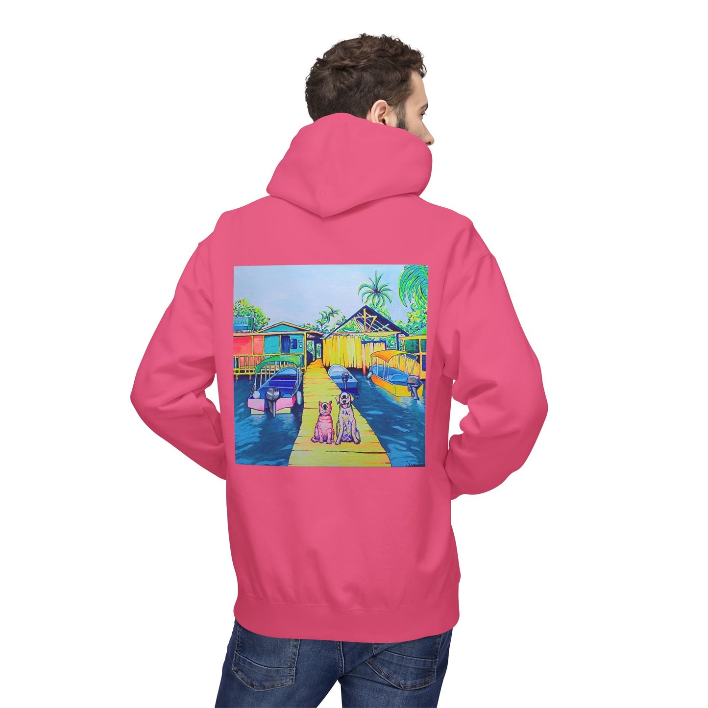 Unisex Cyclops Cat and Dog in Bocas Soft Hoodie