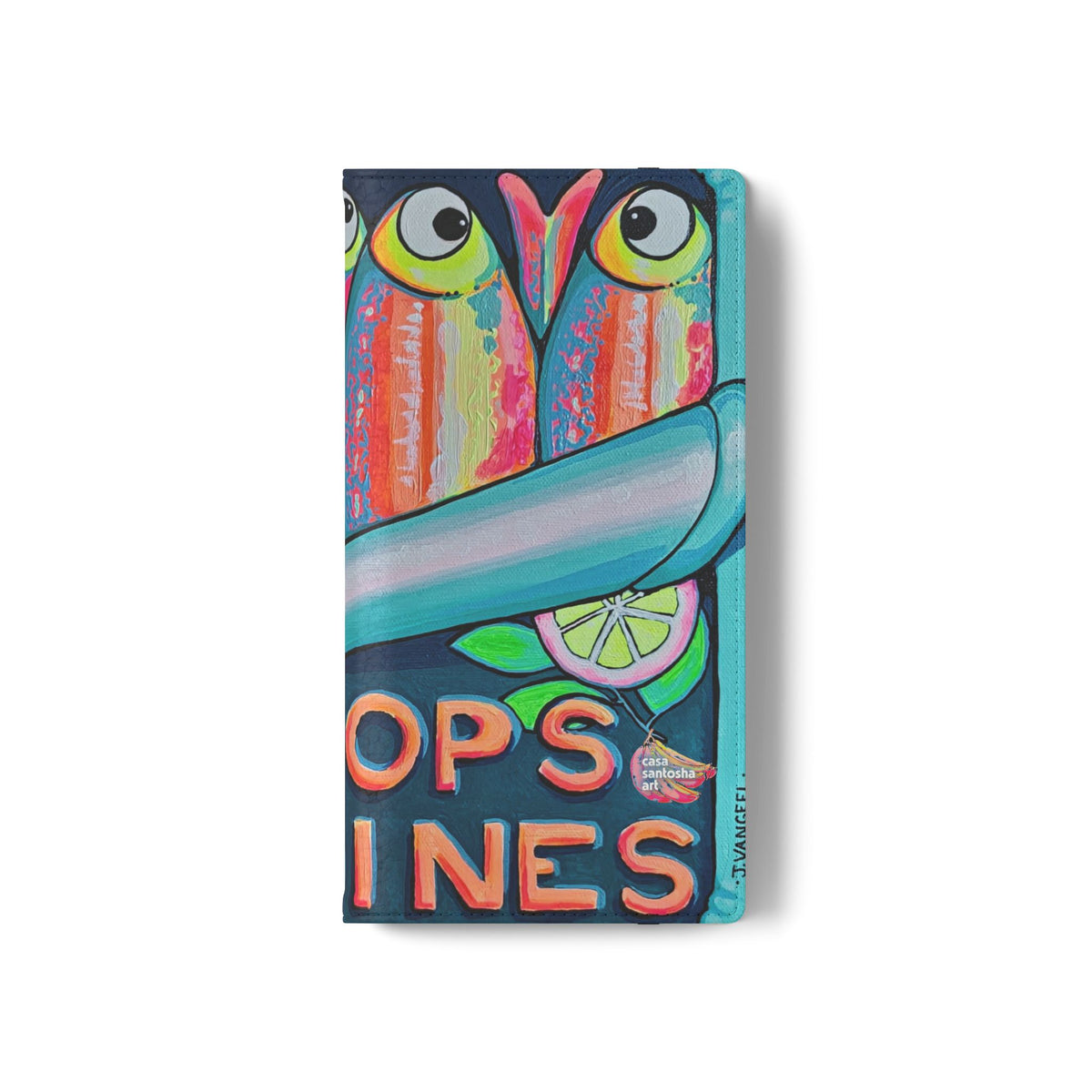 Neon Sardines Flip Phone Case – Wallet Cover with Card Slots